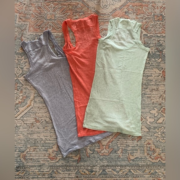 All Saints tank tops. Size 10. Colours blue, coral, and green. - Picture 2 of 5